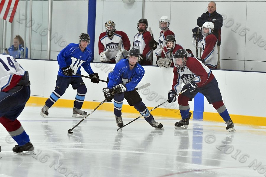 Wheaton College Men\'s Ice Hockey vs Middlesex Community College. - Photo By: KEITH NORDSTROM